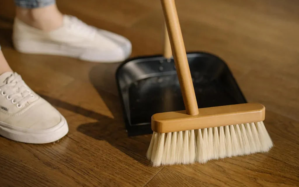 Cleaning with a broom